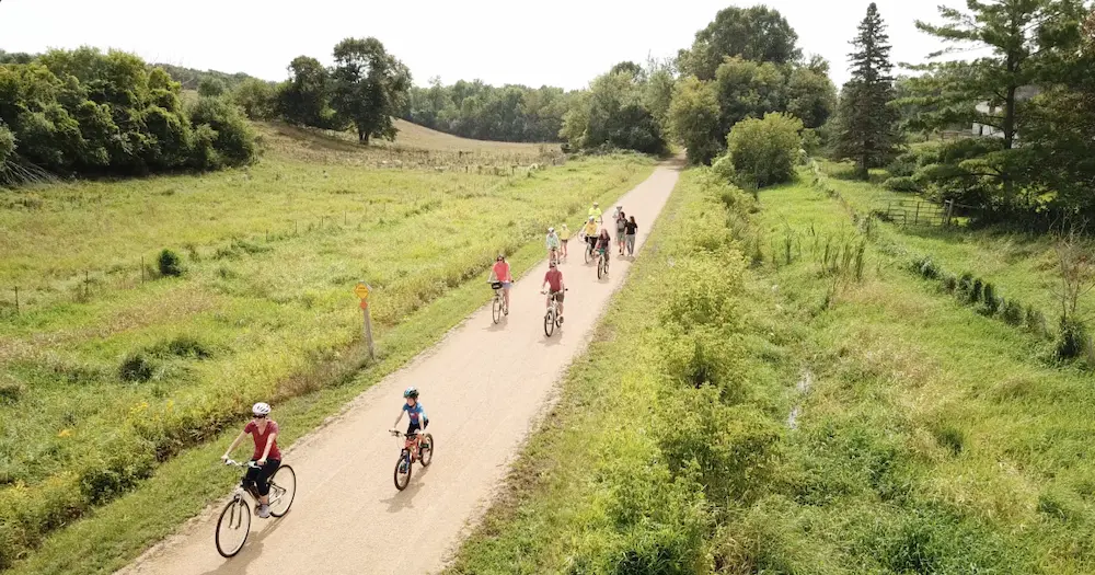 Gandy dancer state trail with bikers